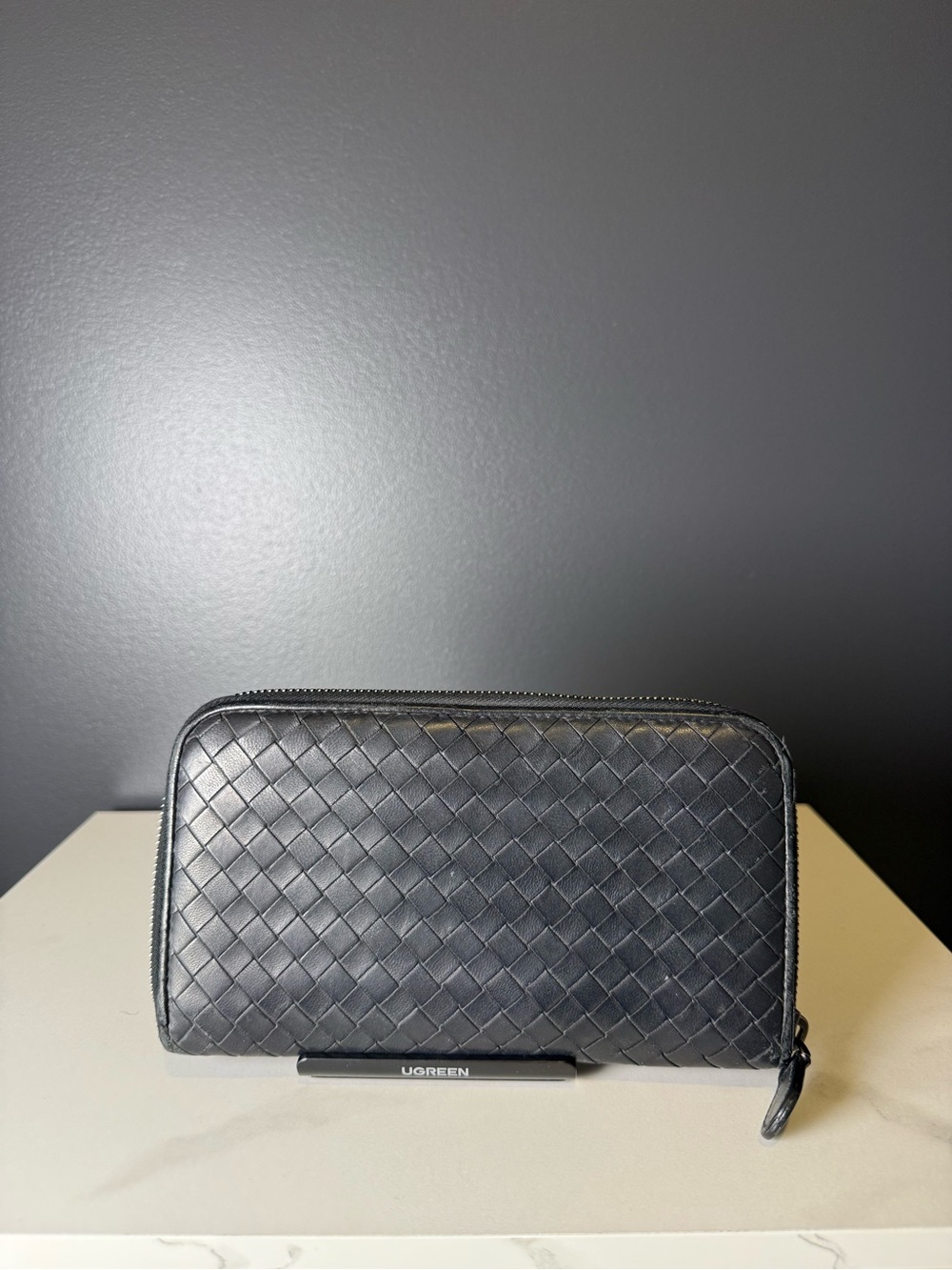 Bottega Veneta Black Intrecciato Zip Around Wallet - Picture 2 of 7